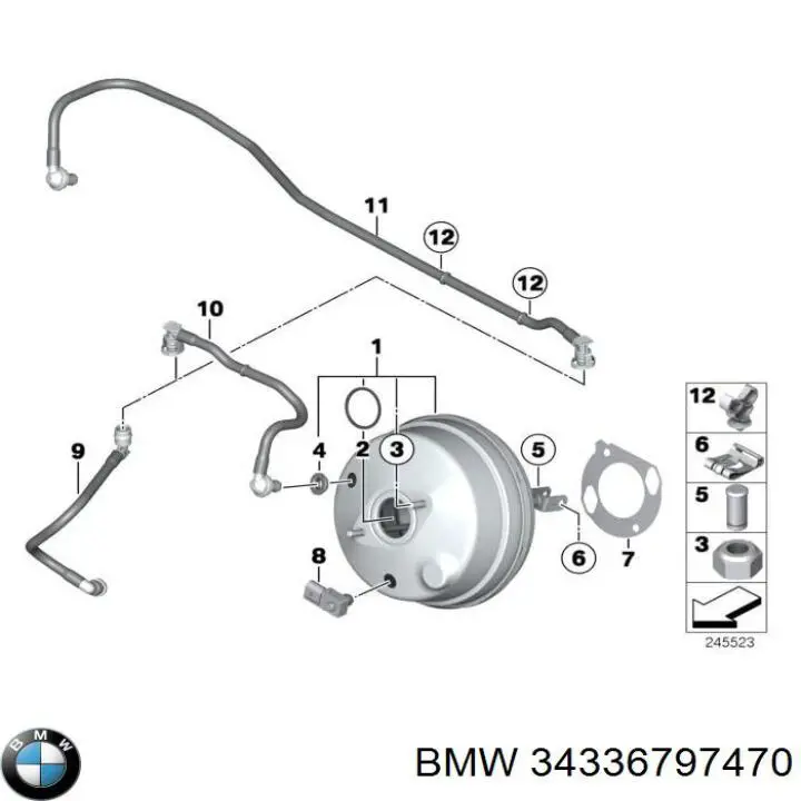 Wzmacniacz próżniowy hamulców do BMW X3 (F25)