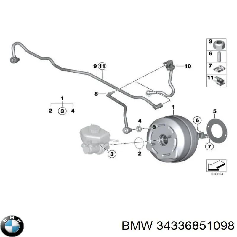 34336851098 BMW wzmacniacz próżniowy hamulców