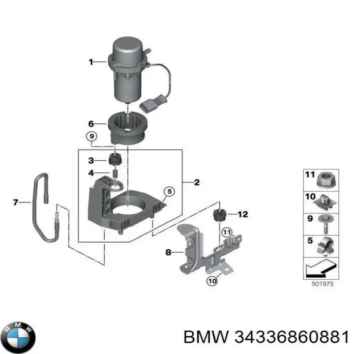 Pompa podciśnienia BMW 34336860881 cena, od 654,20 USD