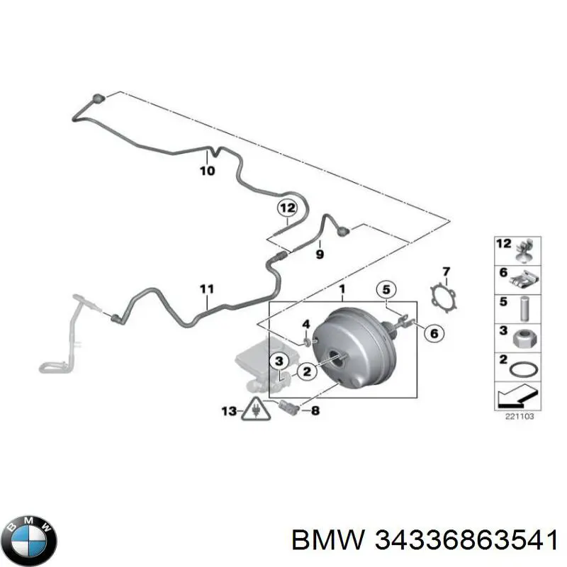 34336863541 BMW Wzmacniacz próżniowy hamulców