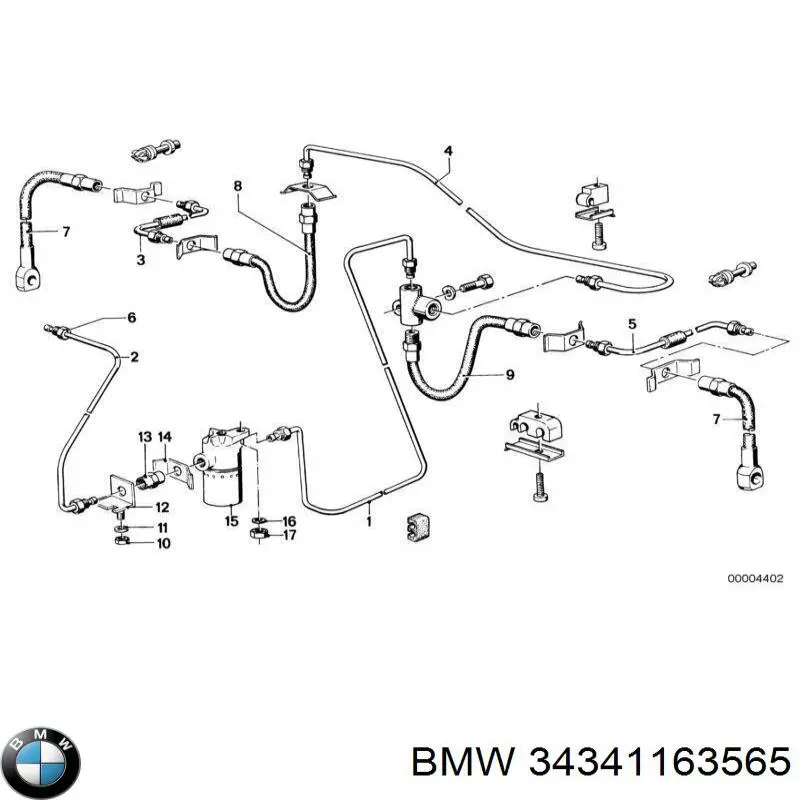 Zatrzask mocowania węża hamulcowego BMW 34341163565 cena, od 3,30 USD