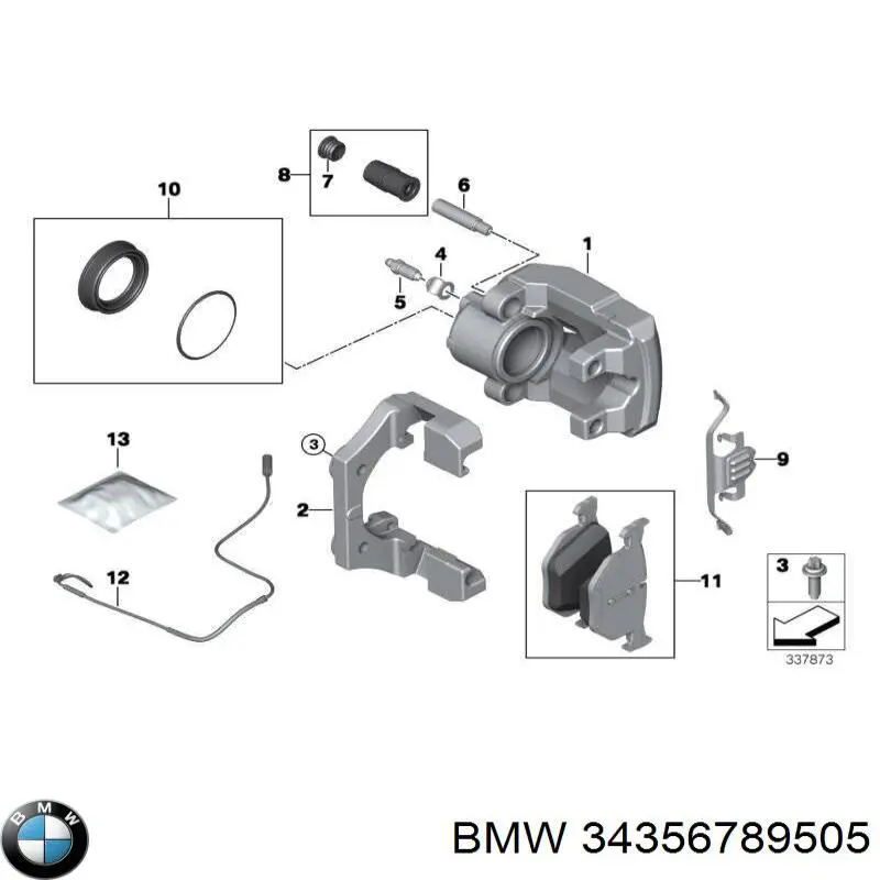 Czujnik zużycia klocków hamulcowych tylny BMW 34356789505 cena, od 12,89 USD
