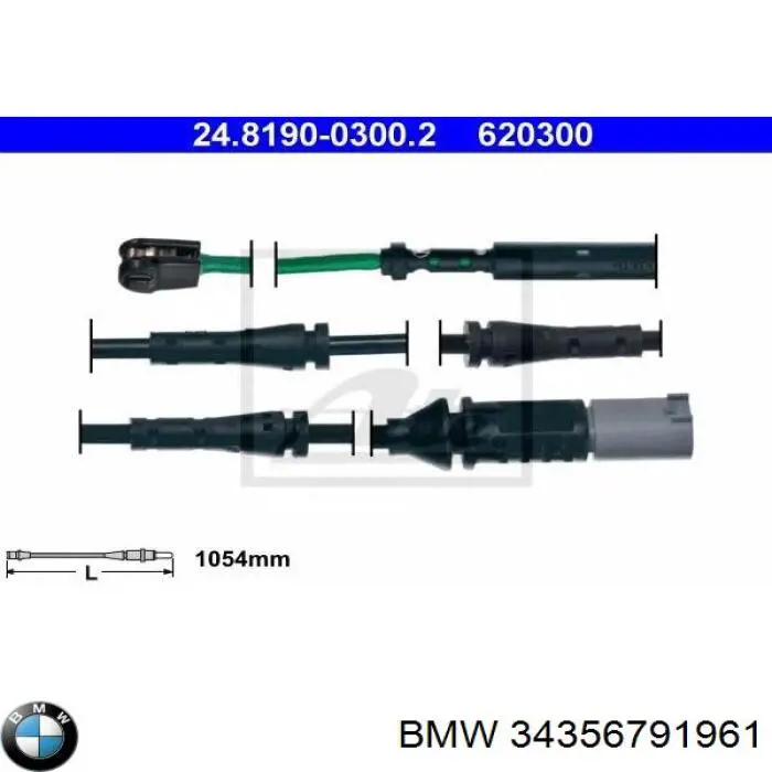 Czujnik zużycia klocków hamulcowych tylny BMW 34356791961 cena, od 17,49 USD