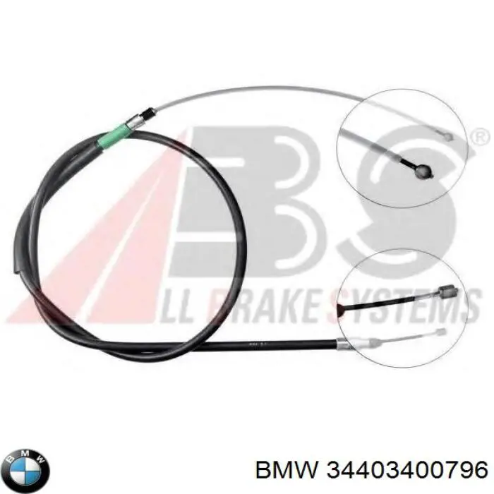 Do koszyka 34403400796 BMW Linka hamulca ręcznego tylna prawa