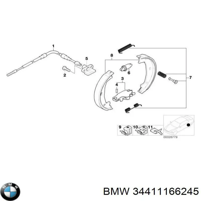 34411166245 BMW Regulator tylnego bębna hamulcowego