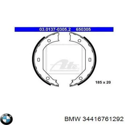 Klocki hamulca ręcznego BMW 34416761292 cena, od 25,69 USD
