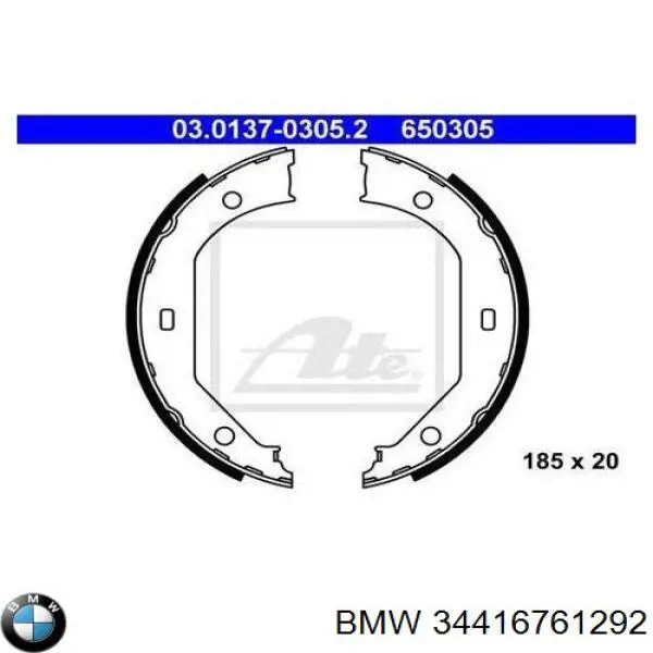 Do koszyka 34416761292 BMW Klocki hamulca ręcznego
