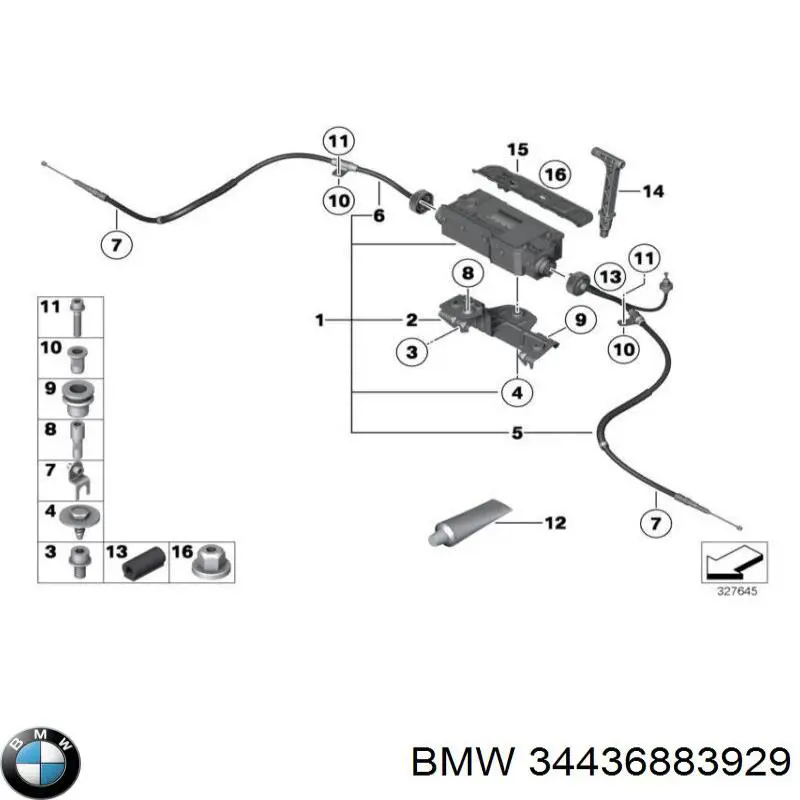 Linka hamulca ręcznego tylna lewa do BMW 7 (F01, F02, F03, F04)