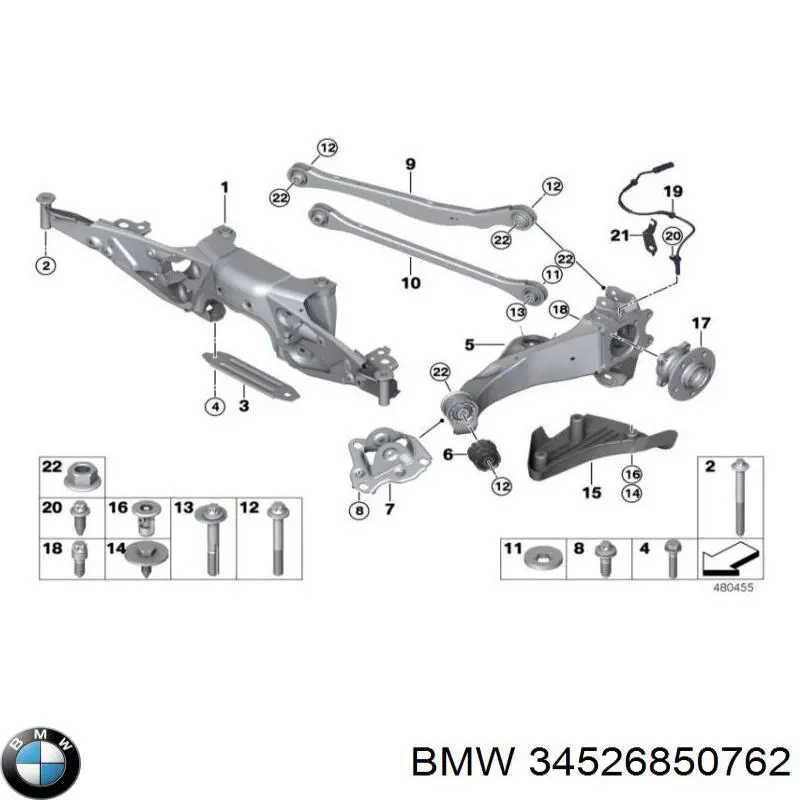 34526850762 BMW czujnik abs tylny