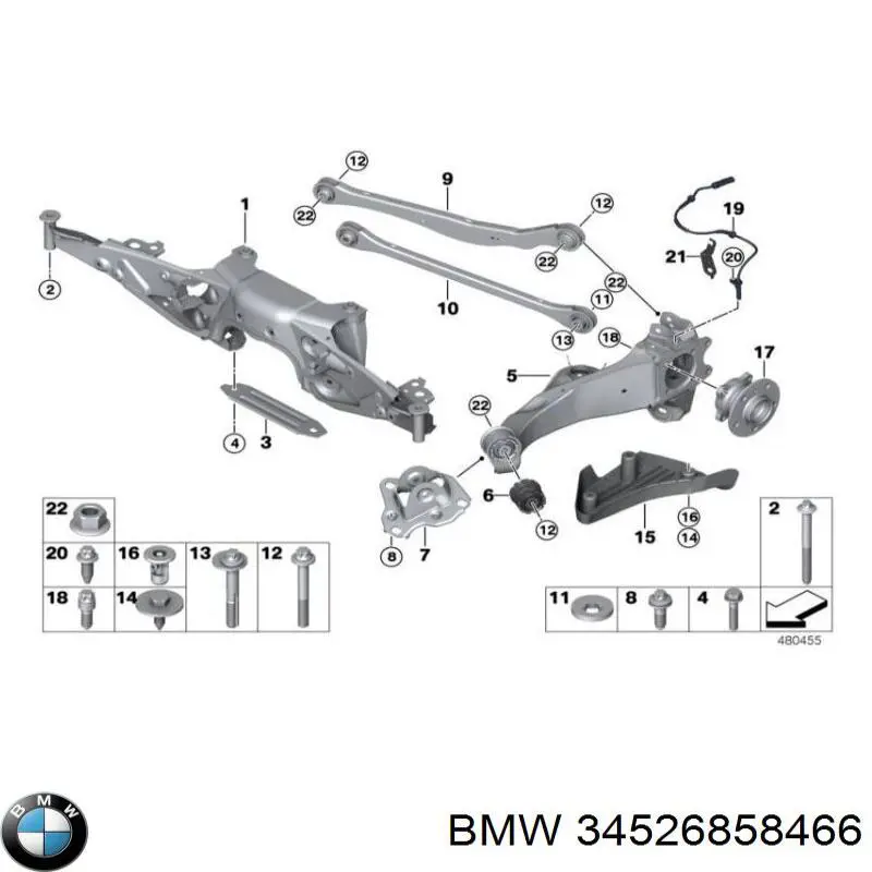 34526858466 BMW czujnik abs tylny
