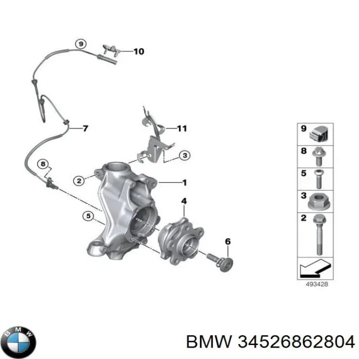 Czujnik ABS przedni BMW 34526862804 cena, od 26,93 USD