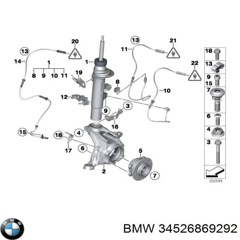 Do koszyka 34526869292 BMW Czujnik ABS przedni