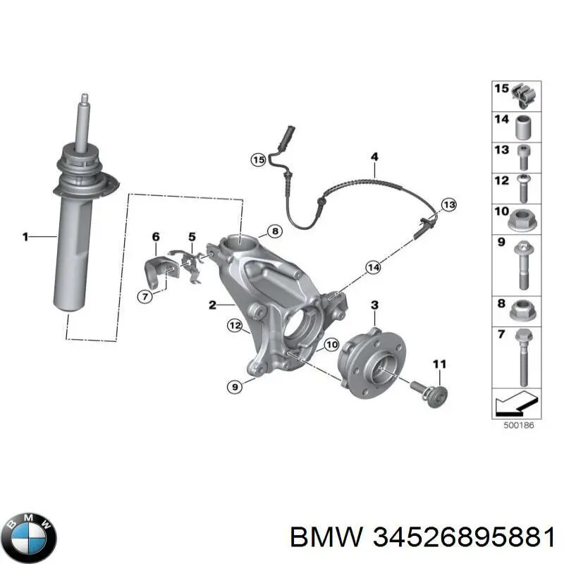 Czujnik ABS przedni do BMW X1  F48