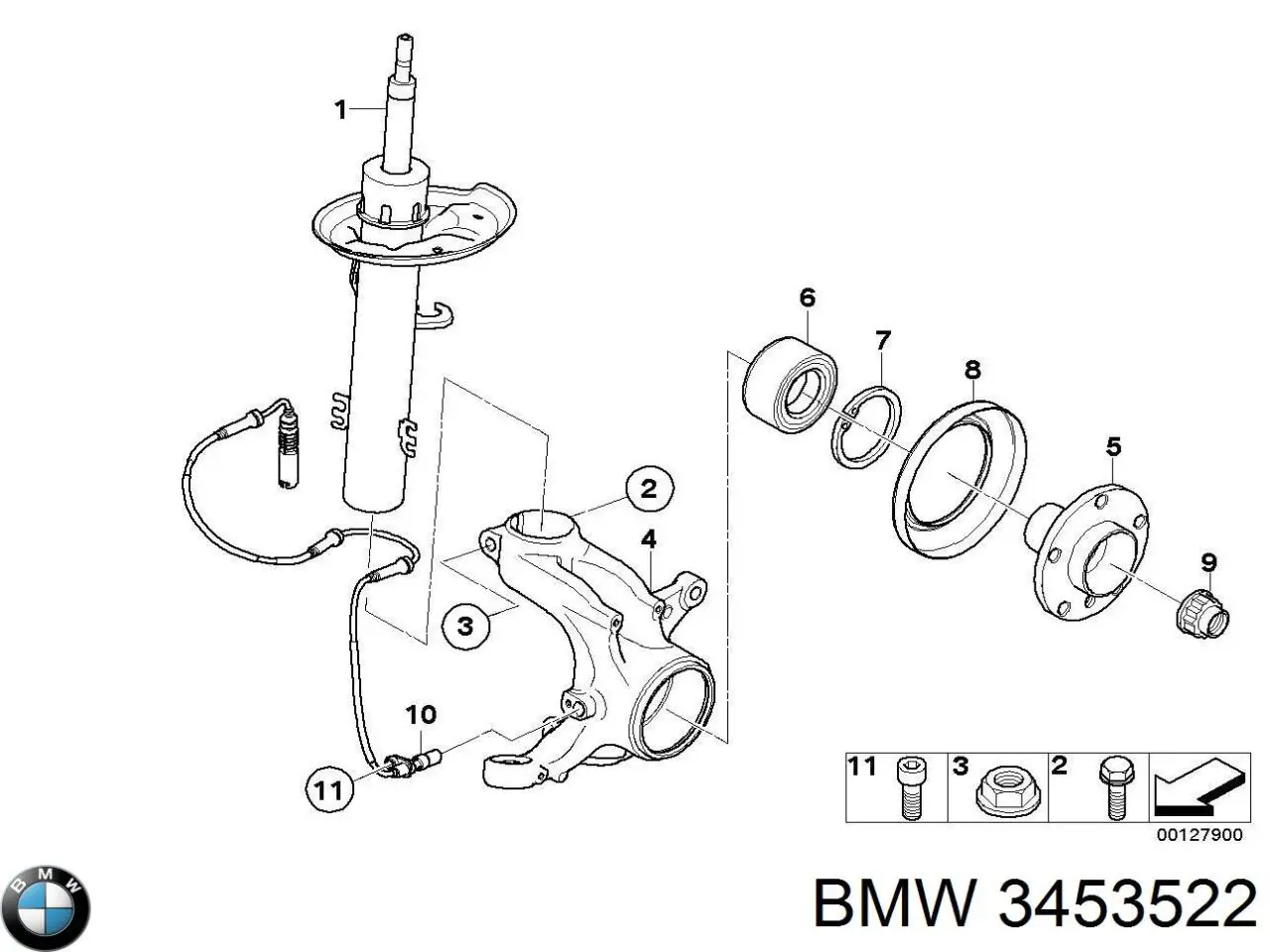 3453522 BMW amortyzator przedni prawy