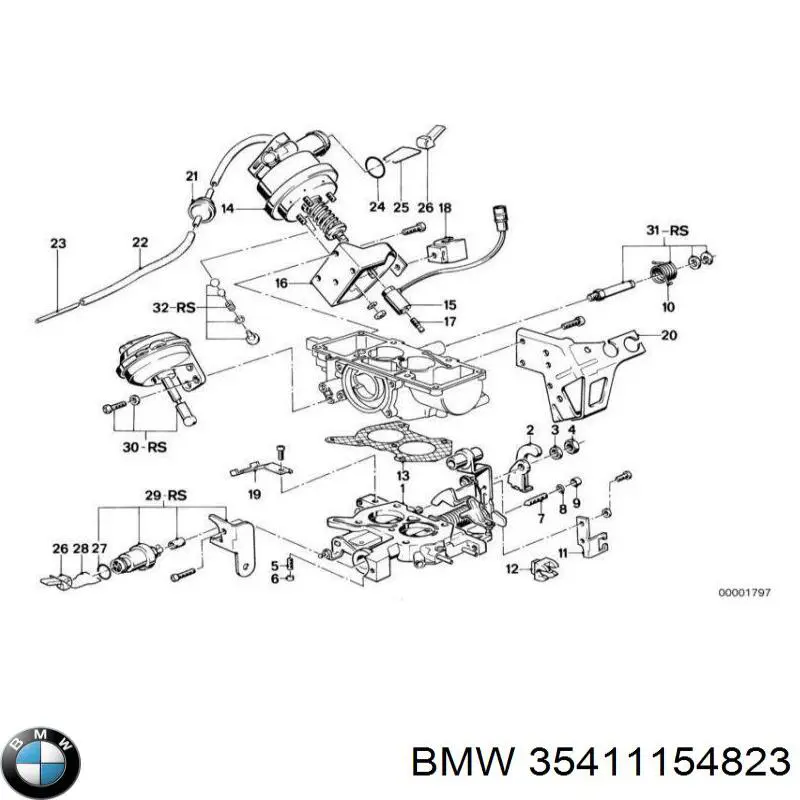 Linka gazu 35411154823 BMW