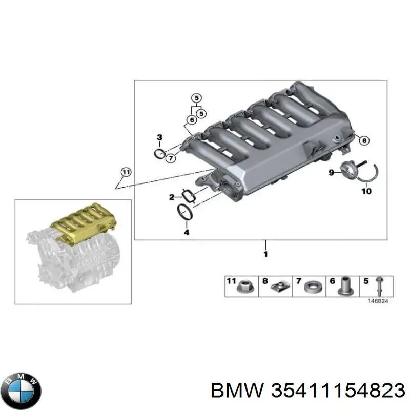 Linka gazu BMW 35411154823 cena, od 19,82 USD