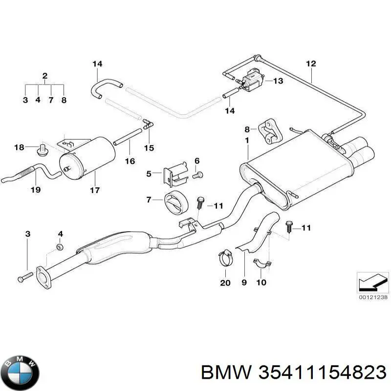 Do koszyka 35411154823 BMW Linka gazu