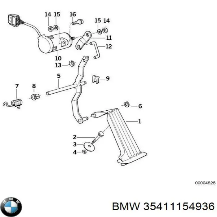 Pedał przyspieszenia (gazu) BMW 5 sedana (E34) (1987 - 1995) cena, od 162,87 USD