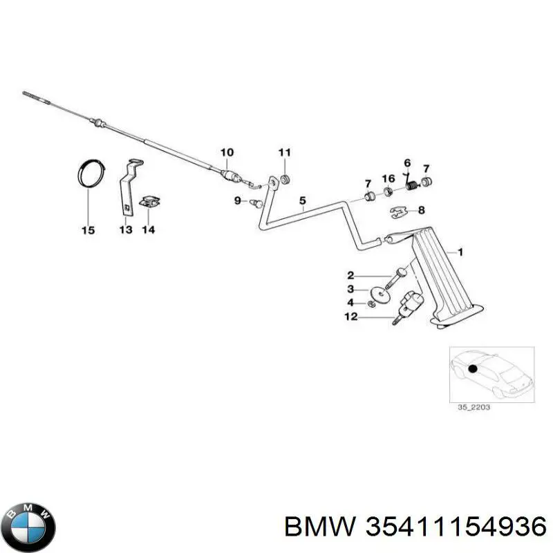 Do koszyka Pedał przyspieszenia (gazu) BMW 5  E34