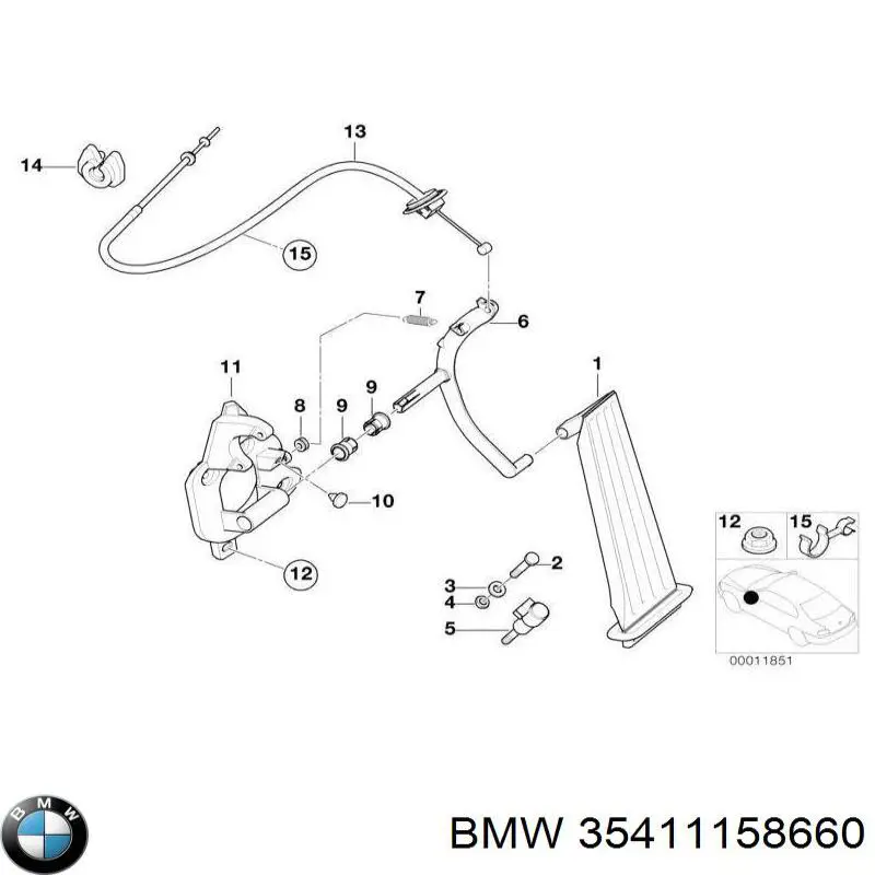 Pedał przyspieszenia (gazu) BMW 3 sedana (E36) (1990 - 1998) cena, od 61,94 USD