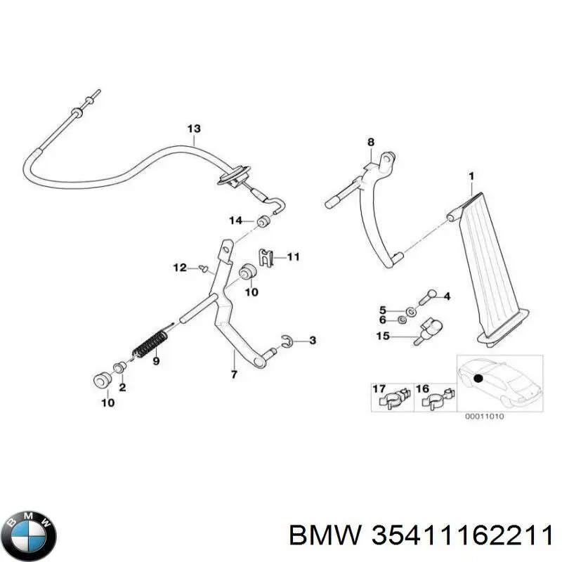 35411162211 BMW Linka gazu