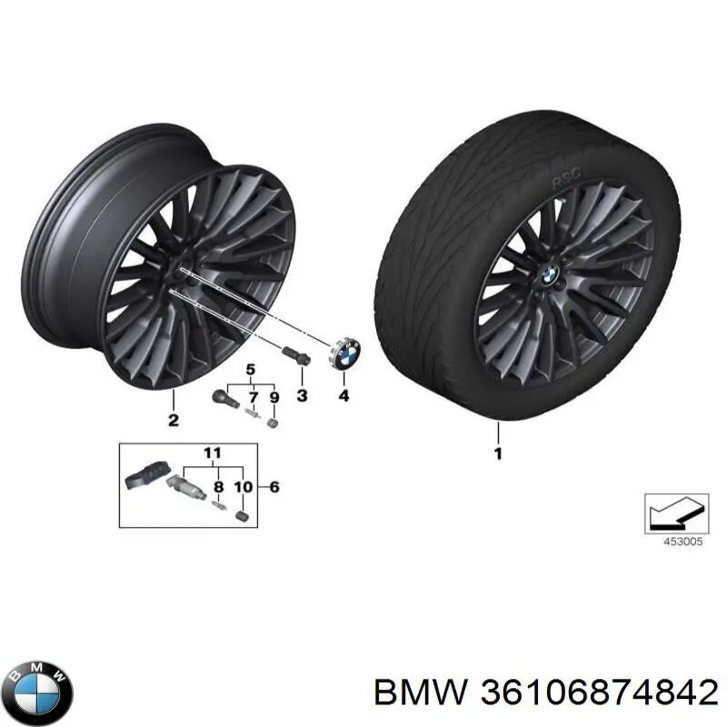 36106874842 BMW Zawór opony bezdętkowej