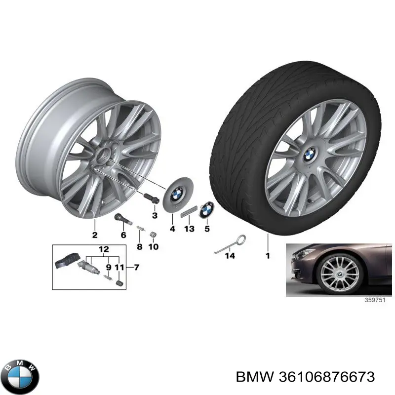 Do koszyka 36106876673 BMW Mocowanie czujnika ciśnienia powietrza w oponach