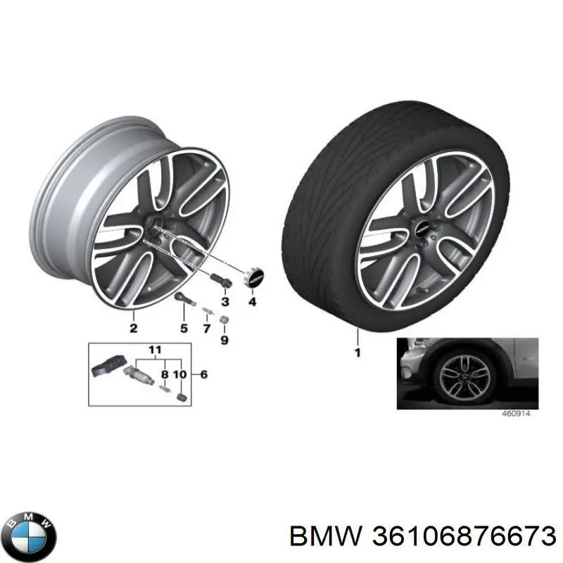 Mocowanie czujnika ciśnienia powietrza w oponach BMW 36106876673 cena, od 32,66 USD