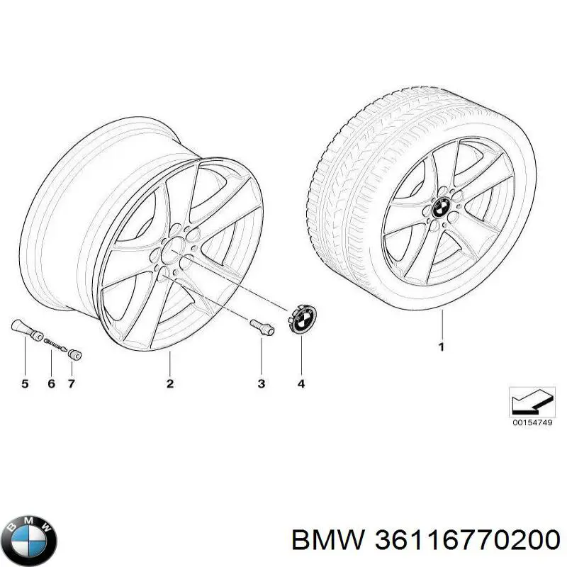 36116770200 BMW Felgi kół odlewane (lekkostopowe, tytanowe)