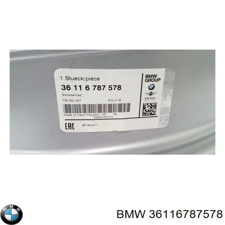 Felgi kół odlewane (lekkostopowe, tytanowe) BMW 36116787578 cena, od 437,56 USD
