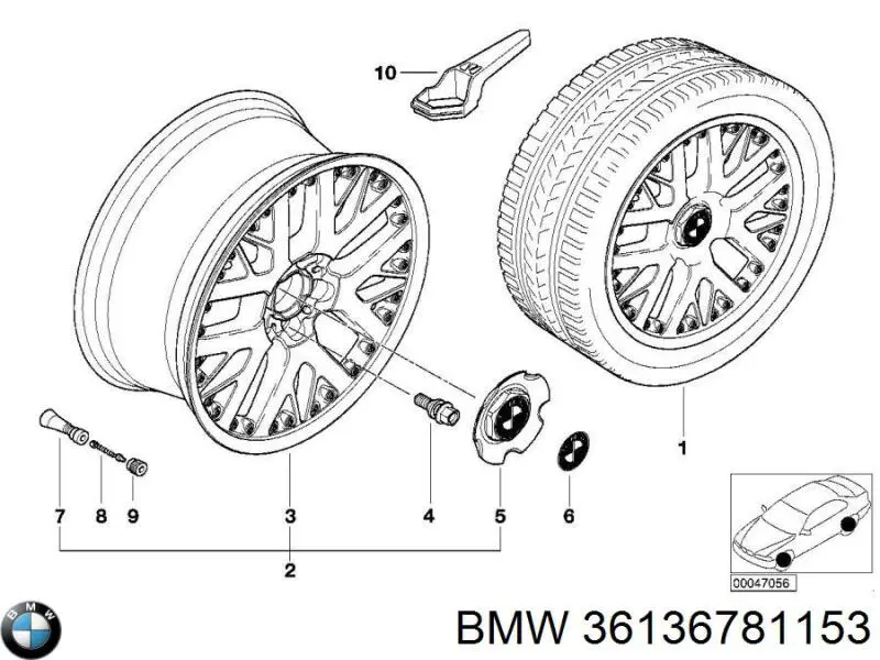 Śruba koła BMW 36136781153 cena, od 6,04 USD