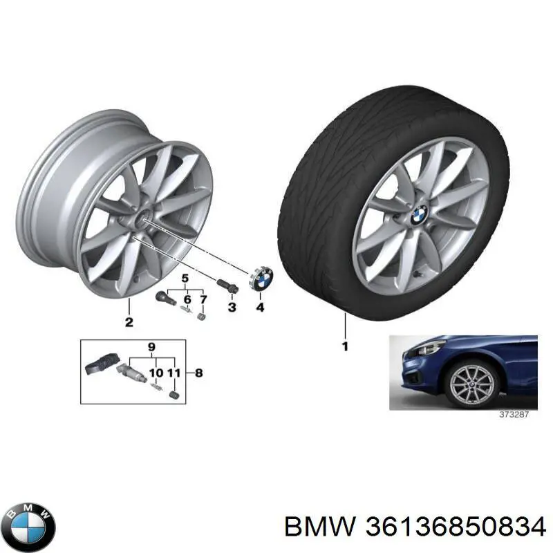 Do koszyka 36136850834 BMW Kołpak do obręczy koła