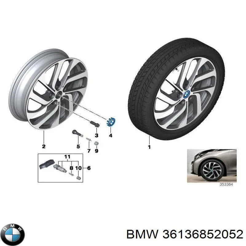 Do koszyka 36136852052 BMW Kołpak do obręczy koła