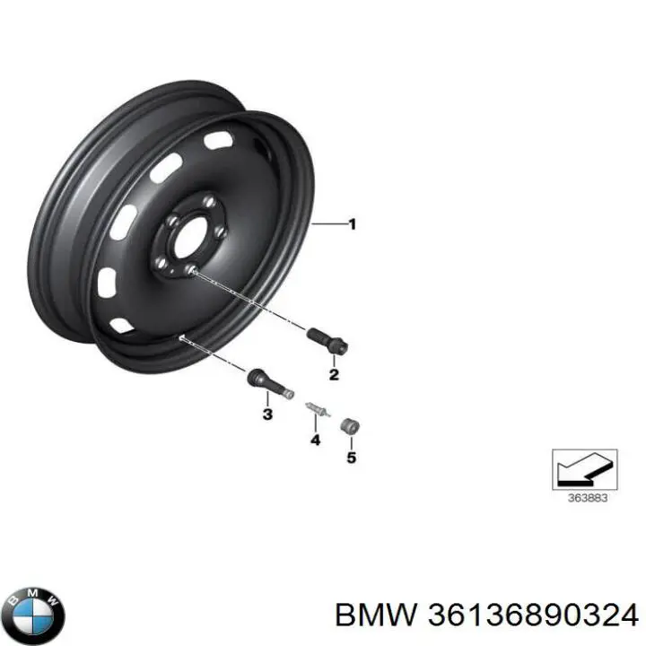 Śruba koła BMW 36136890324