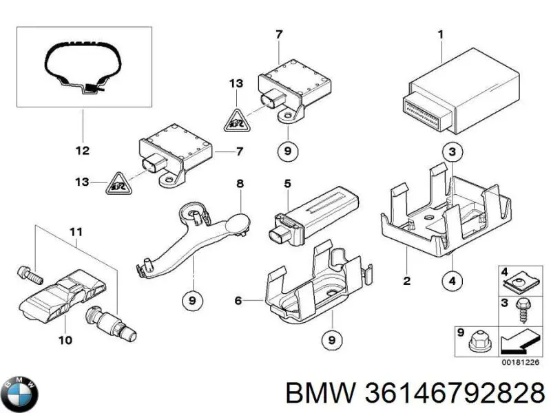 Czujnik ciśnienia w oponach BMW 36146792828 cena, od 12,25 USD