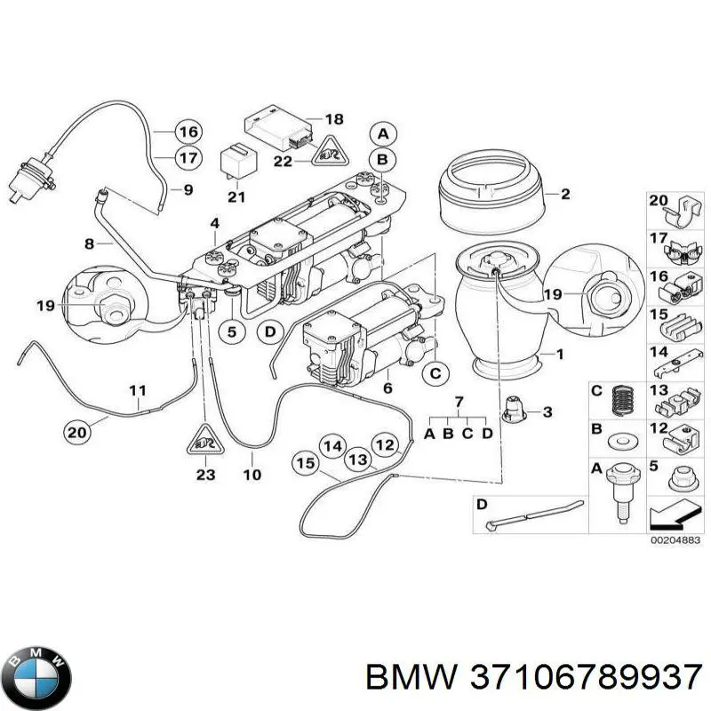 Kompresor zawieszenia pneumatycznego BMW 37106789937 cena, od 272,15 USD