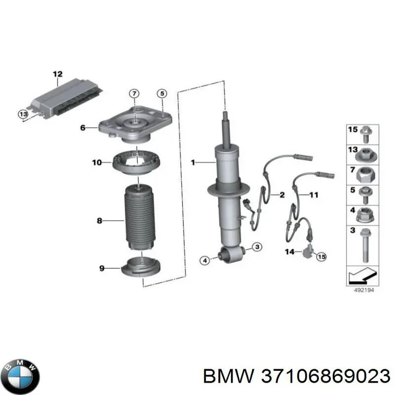 Amortyzator tylny lewy BMW 37106869023 cena, od 404,98 USD