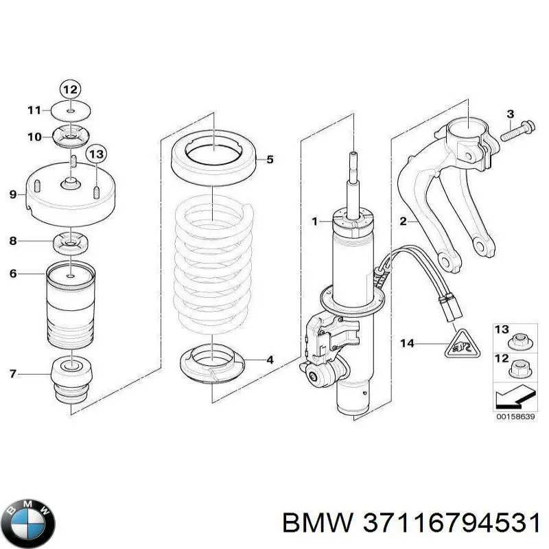 Amortyzator przedni lewy BMW 37116794531 cena, od 1318,02 USD