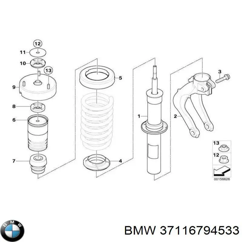 Do koszyka 37116794533 BMW Amortyzator przedni lewy