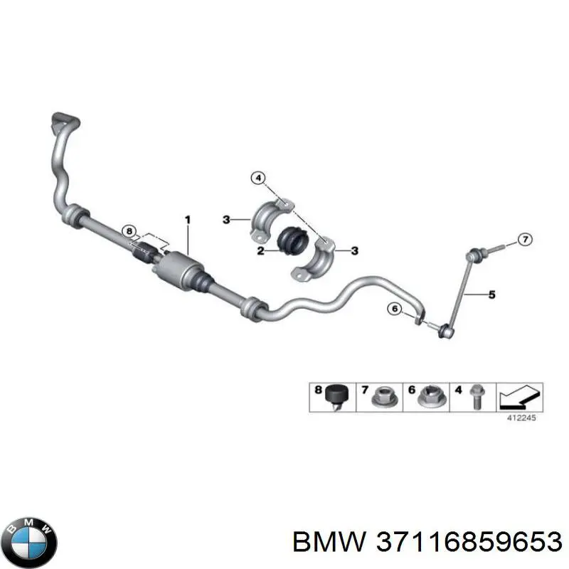 Łącznik stabilizatora przedniego lewy BMW 37116859653 cena, od 19,41 USD