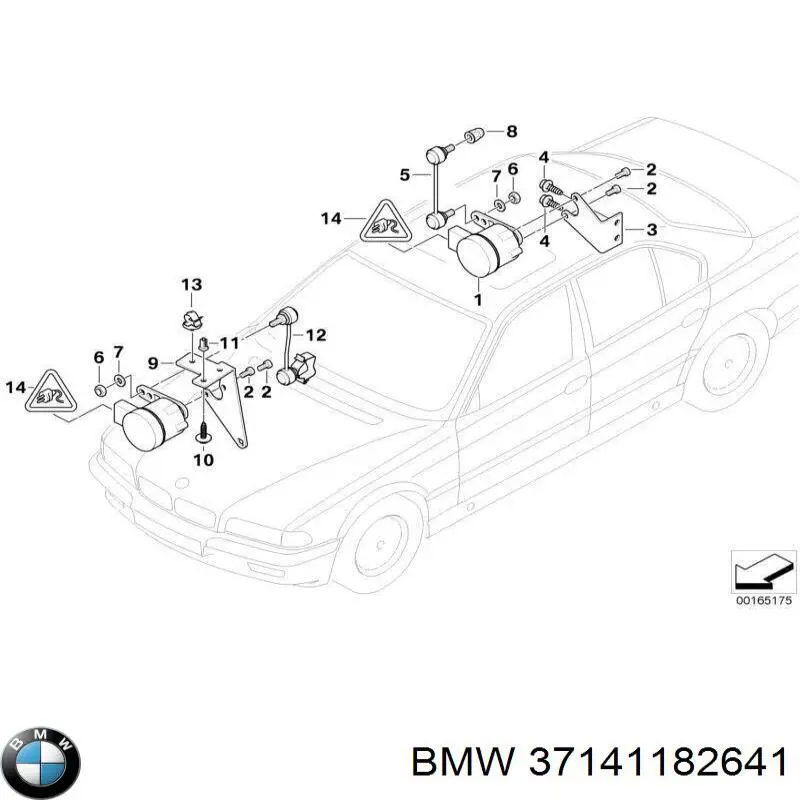 Czujnik położenia pojazdu przedni BMW 37141182641 cena, od 52,97 USD