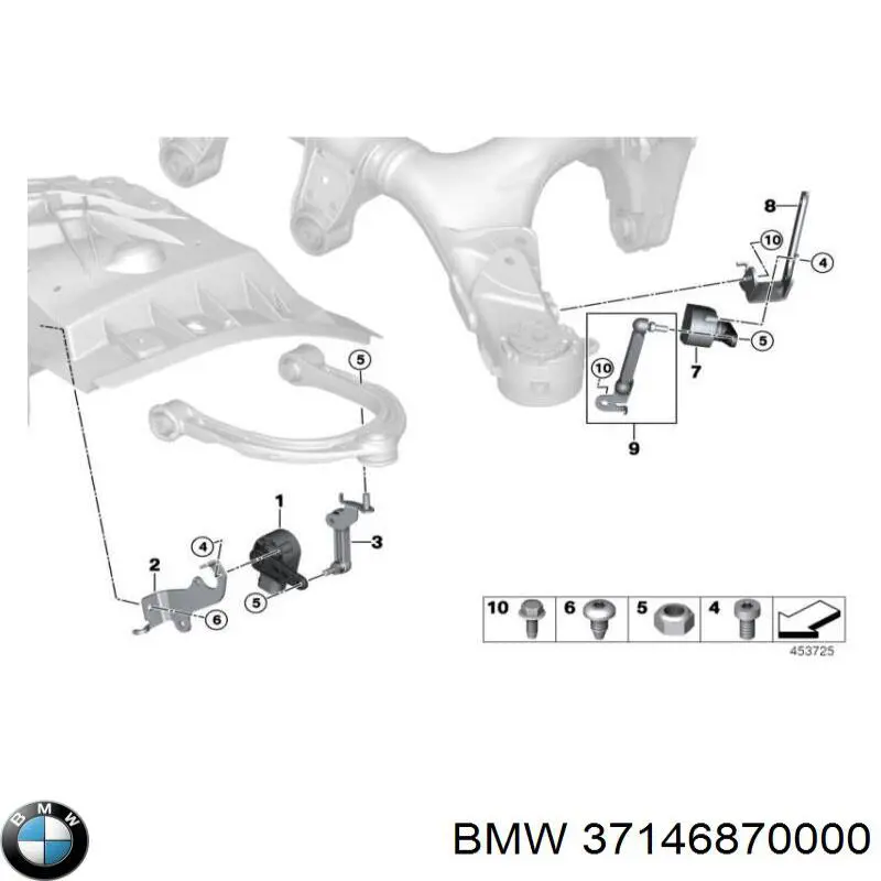 Czujnik poziomowania karoserii tylny BMW 37146870000 cena, od 48,79 USD