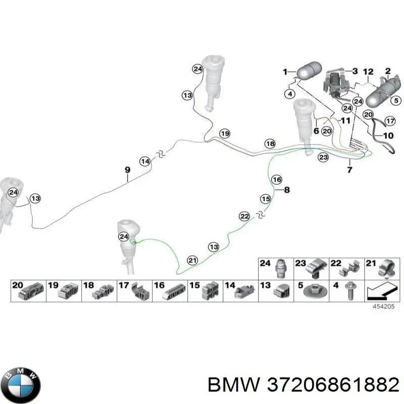 Kompresor zawieszenia pneumatycznego BMW 37206861882 cena, od 380,31 USD