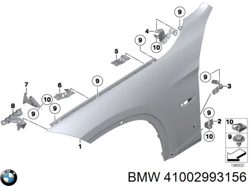 Błotnik przedni prawy do BMW X1 (E84)