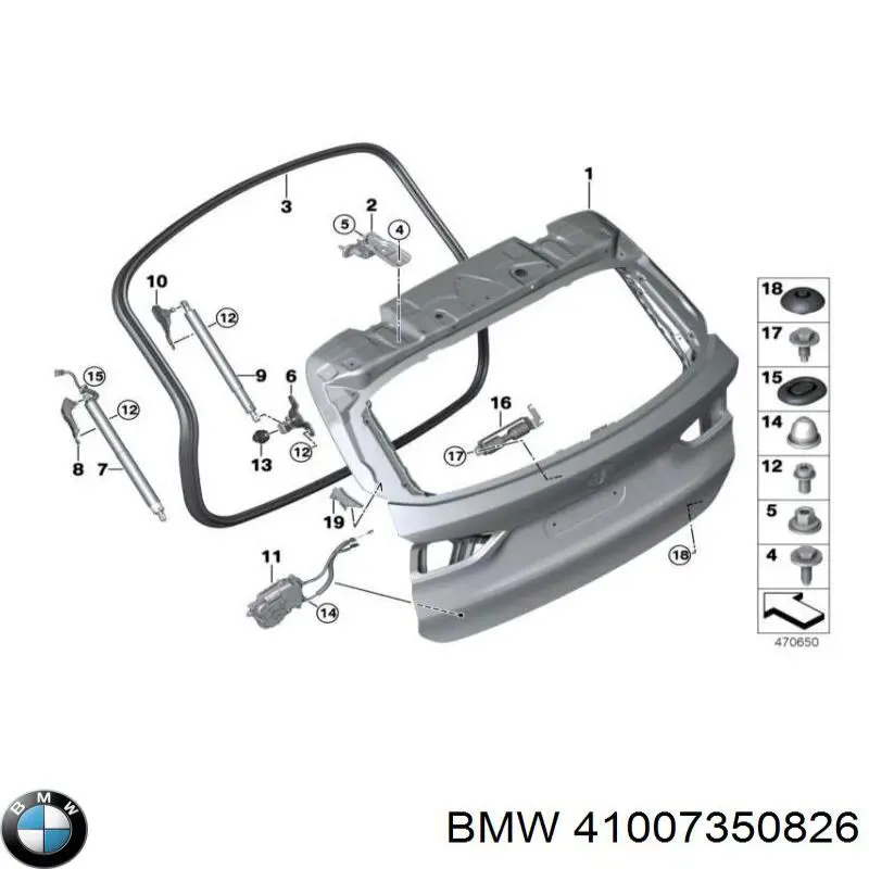 41007350826 BMW Drzwi tylne (bagażnika 3/5)