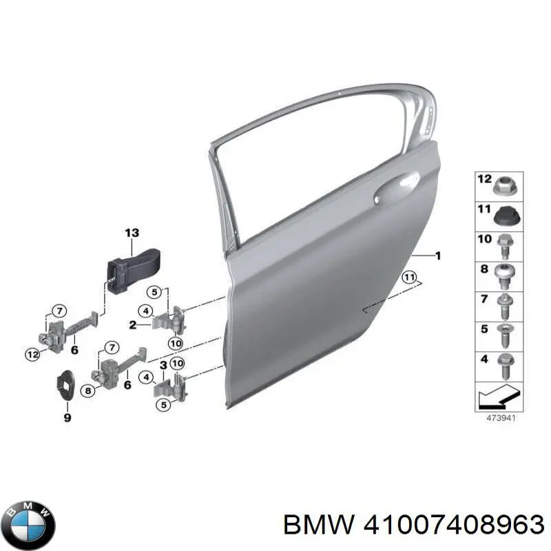 Do koszyka 41007408963 BMW Drzwi tylne lewe