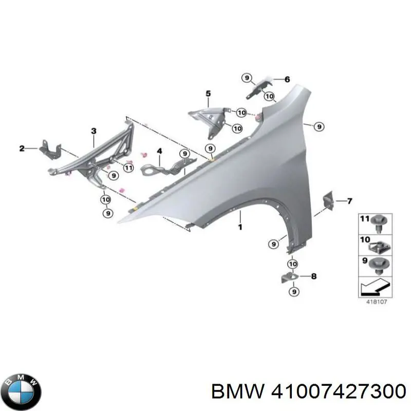 Błotnik przedni prawy do BMW X1 (F48)