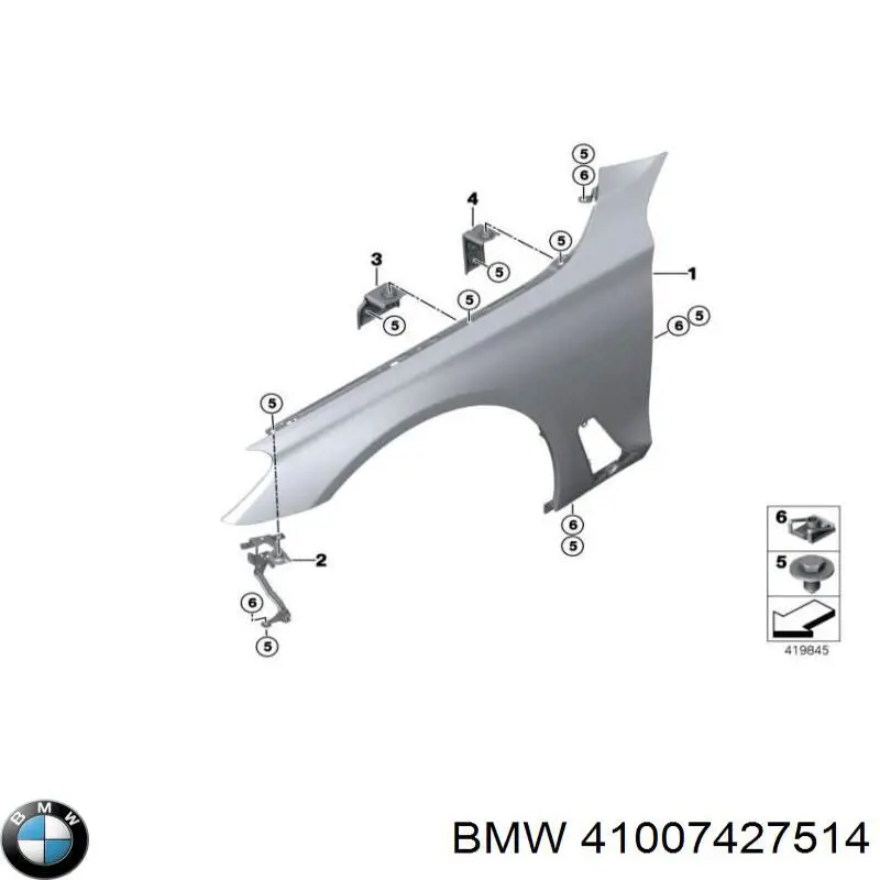 41007427514 BMW Błotnik przedni prawy