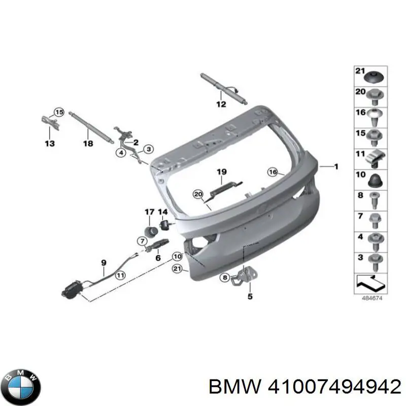 Drzwi tylne (bagażnika 3/5) do BMW X3  G01, F97, G08