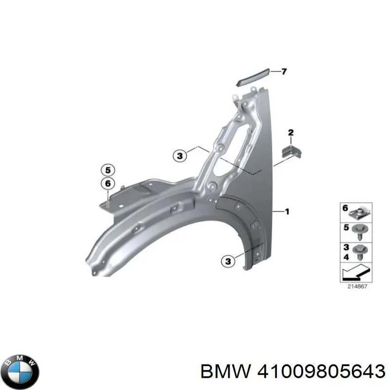 41009805643 BMW Błotnik przedni lewy